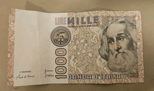 Italy 1000 lire note - 1000,