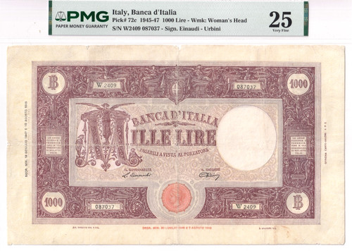 Italy 1000 lire - 1000, 25