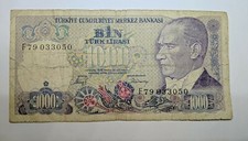 1970, 1000 lire Turchia una