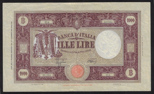 Italy 1000 lire - lire, 1942
