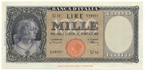 1000 lire italia - ornata, di