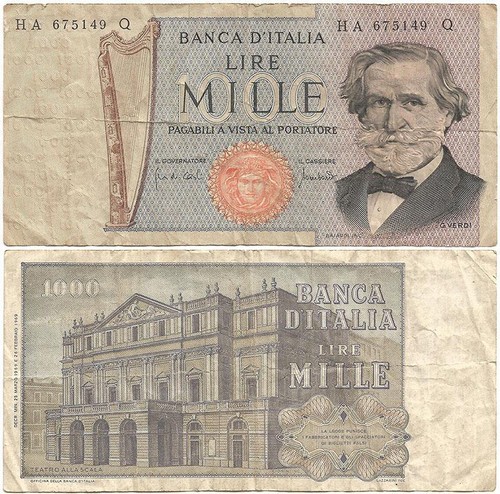 1969 italy circulated - circulated, "1000