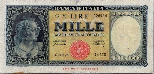 Italy 1000 lire 1947 pick - italy,