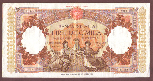 Italy 10000 lire - 10000, 23.03.1961