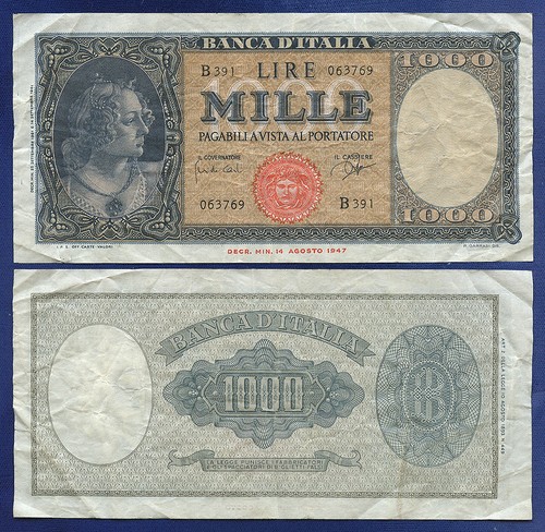 Italy 1000 lire - lire, 1961