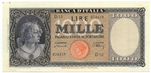 1000 lire italia - lire, ornata