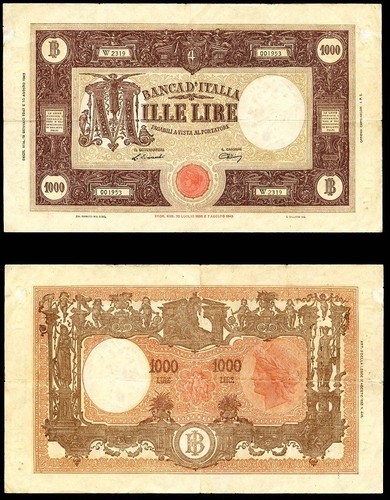 Italy banca italia 1000 lire - d'italia,