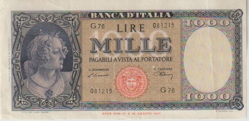 Italy 1000 lire - italy, 1947