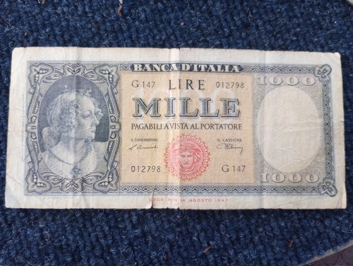 1947 italy 1000 lire - 1947, mille~