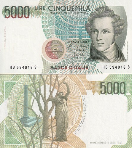 Italy 5000 lire 1985 - italy, b