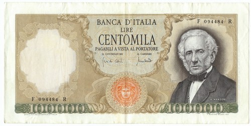 100000 lire alessandro manzoni - lire,