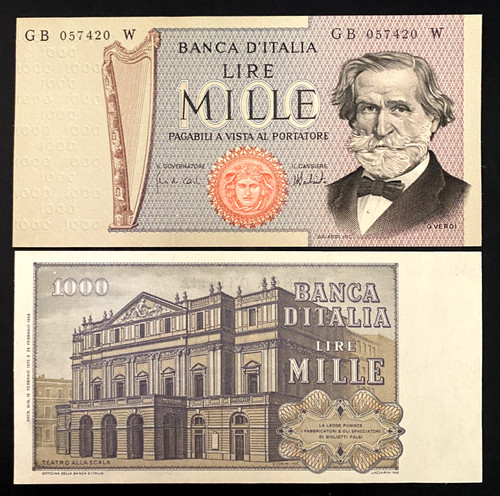Italy 1000 lire 1973 - lire, verdi