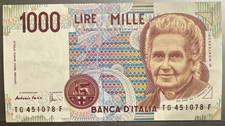 Italy 1000 Lire 1990 Banknote
