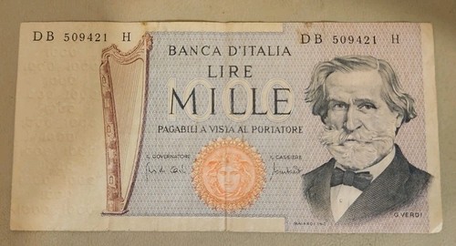 Italy 1000 lire note - 1000,