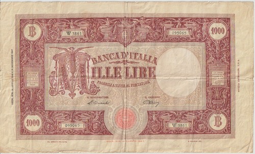 Italy 1000 lire banknote 1947 - italy,